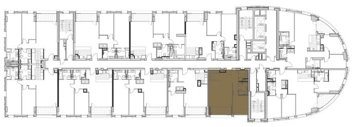One Bedroom - Orientation of the apartment within the complex