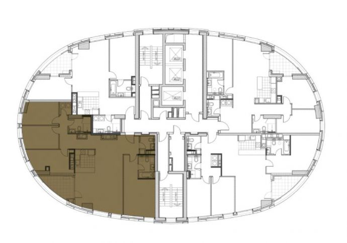 Four Bedrooms - Orientation of the apartment within the complex
